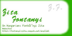 zita fontanyi business card